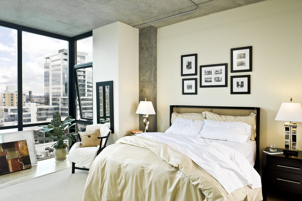 Idéer för funkis sovrum, med beige väggar