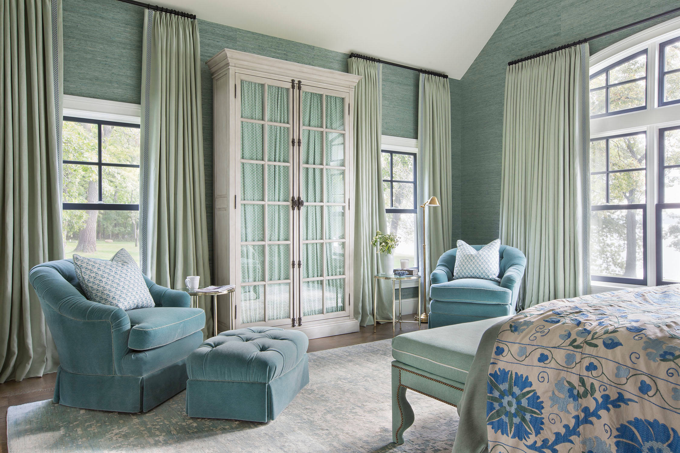 Blue Green Master Bedroom