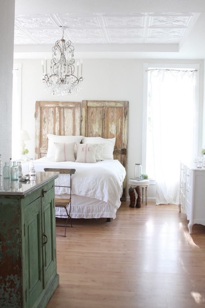 Example of a cottage chic bedroom design in Other