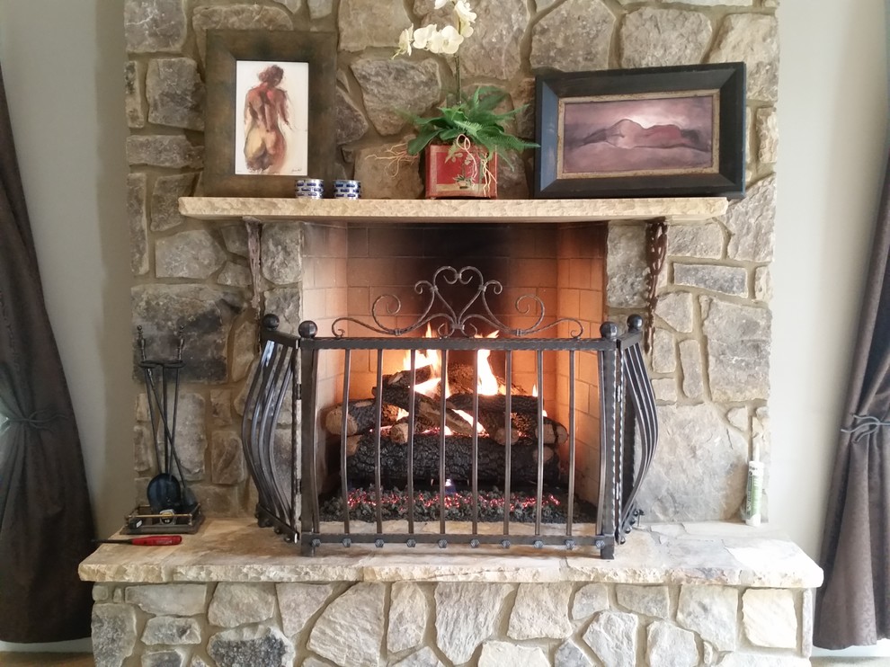Huge Gas Logs Farmhouse Bedroom Atlanta by Atlanta Fireplace Specialists Houzz