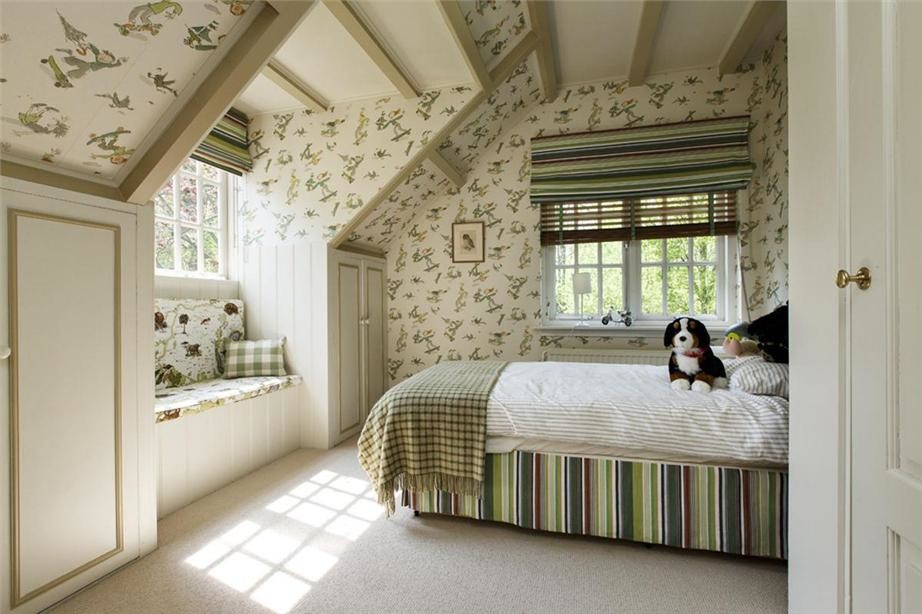 Design ideas for a medium sized rural master bedroom in Amsterdam with multi-coloured walls and carpet.
