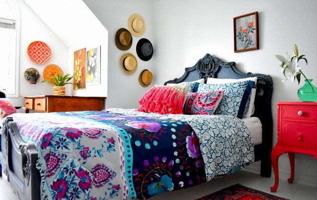 Ildiko Horvath's boho bedroom using Annie Sloan paints - Eklektisk - Sovrum  - av Annie Sloan Interiors | Houzz
