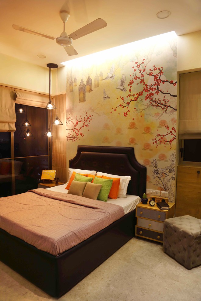 Eklektisches Schlafzimmer in Mumbai