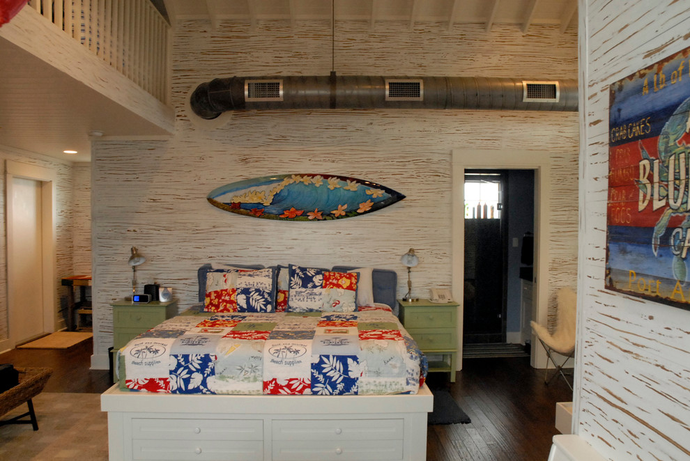 This is an example of a world-inspired bedroom in Austin.