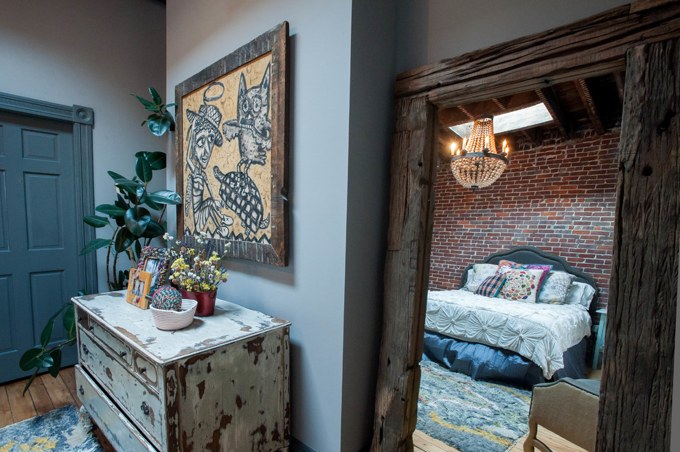 Photo of a bohemian bedroom in Philadelphia.