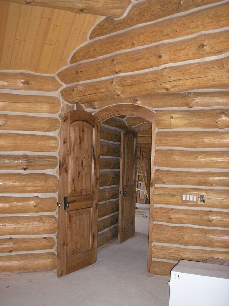 Пример оригинального дизайна: гостевая спальня среднего размера, (комната для гостей) в стиле рустика