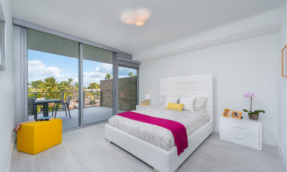 Geräumiges Modernes Schlafzimmer im Loft-Style in Miami