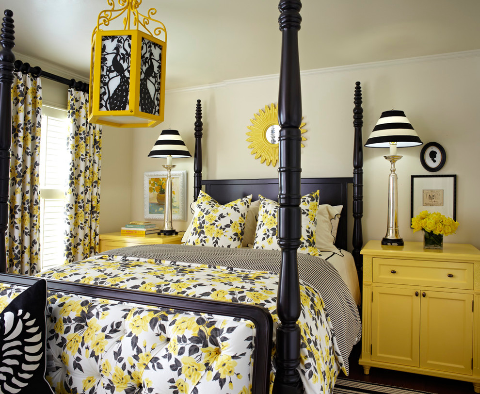 Example of a mid-sized classic guest carpeted bedroom design in Little Rock with beige walls and no fireplace