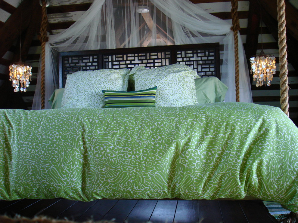 Example of an island style bedroom design in Indianapolis