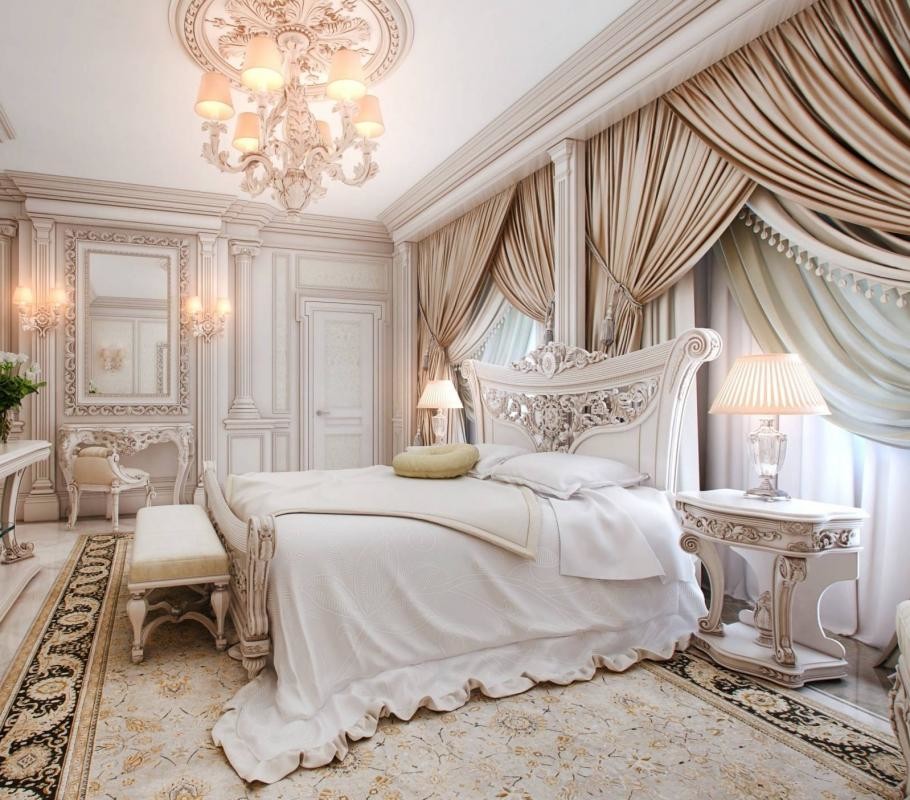 Свежая идея для дизайна: хозяйская спальня среднего размера в средиземноморском стиле с белыми стенами и ковровым покрытием без камина - отличное фото интерьера