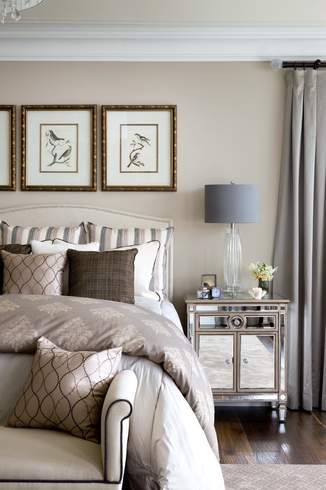 Inspiration for a timeless bedroom remodel in Toronto with beige walls