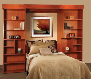 Jefferson Library Murphy Bed/open - Beach Style - Bedroom - Charleston ...