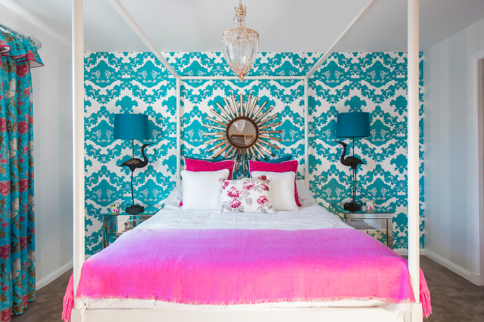 エディンバラにあるコンテンポラリースタイルのおしゃれな寝室のインテリア