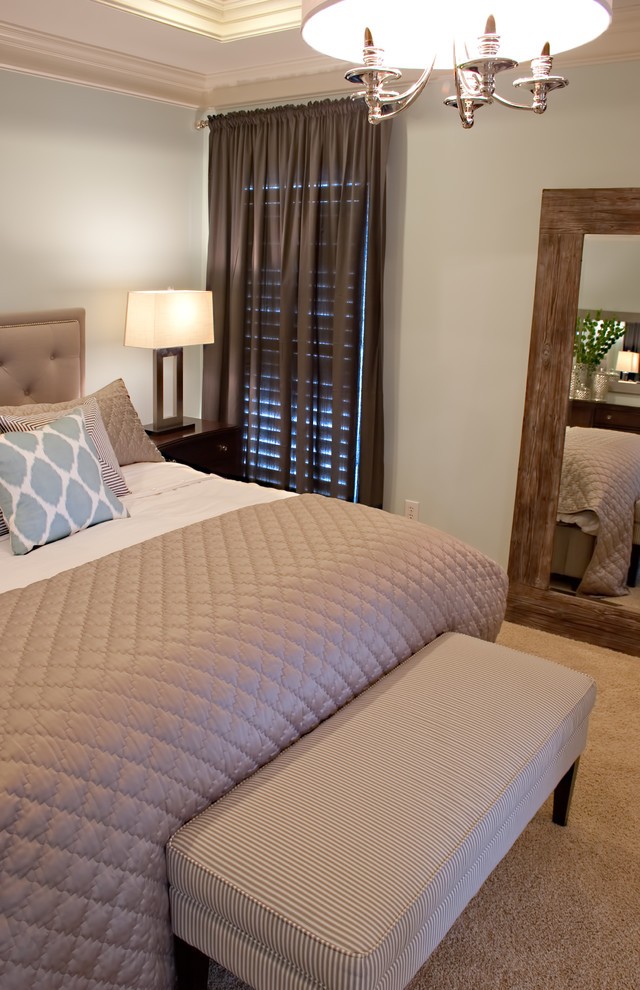 Example of a transitional bedroom design in Louisville