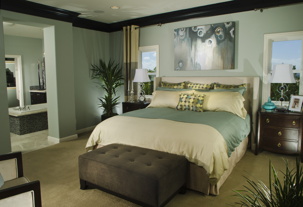 Inspiration for a contemporary bedroom in Denver.