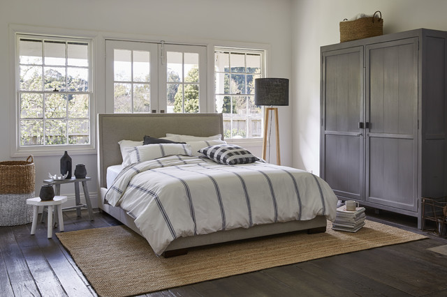 My Design Queen Bed Frame Curved Headboard Tapered Legs