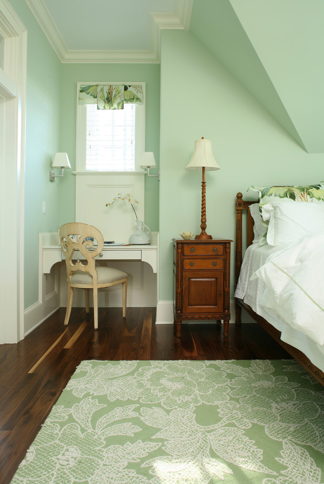 This is an example of a shabby-chic style bedroom in Charleston.