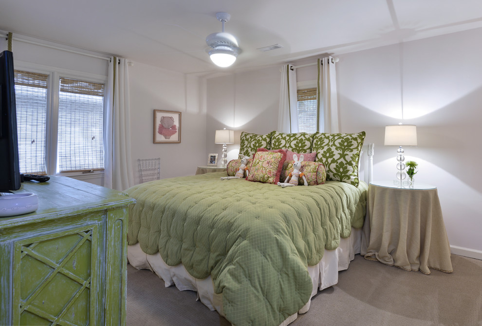 Example of a beach style bedroom design in Charleston