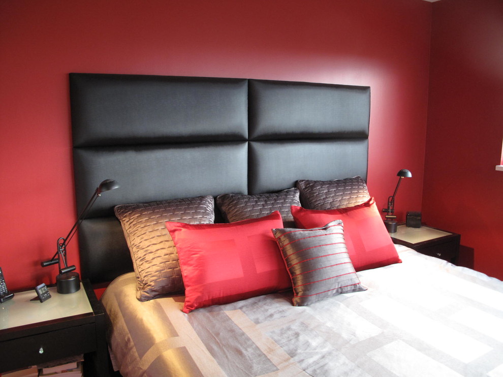 King Upholstered Headboard Panels Contemporary Bedroom Vancouver