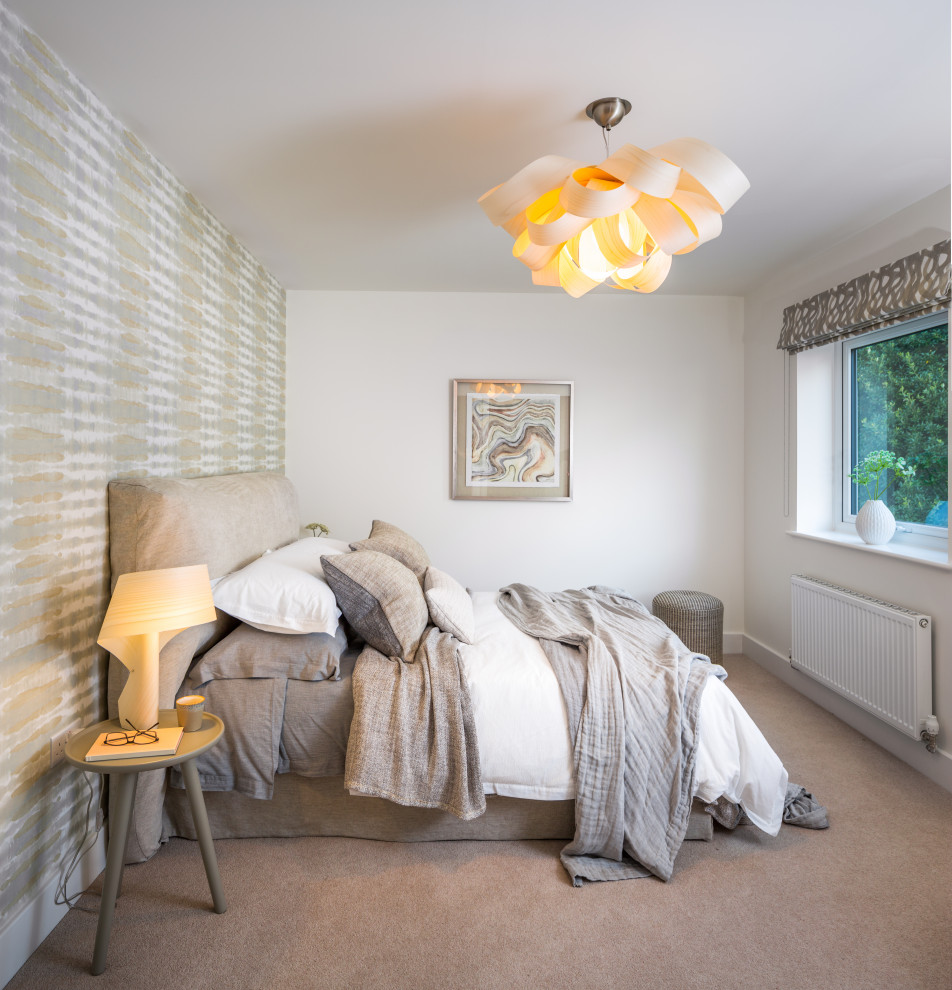 Design ideas for a contemporary bedroom in Devon.