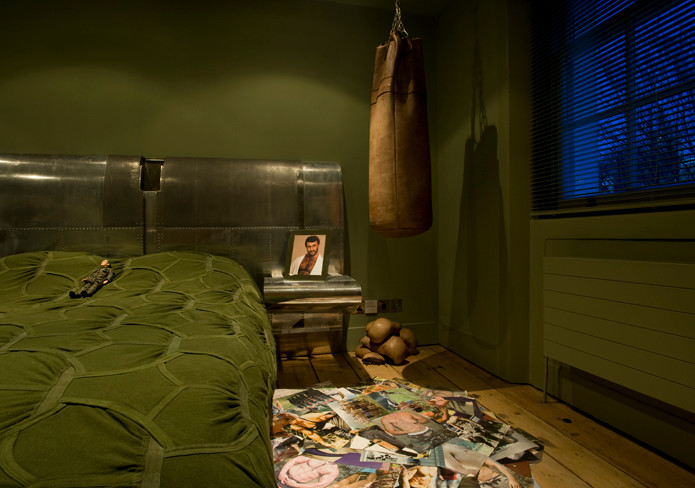 Exempel på ett eklektiskt sovrum