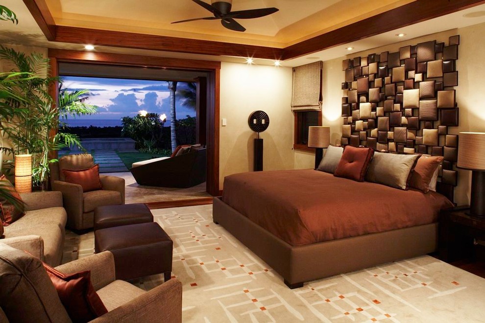 Example of a trendy bedroom design in Hawaii