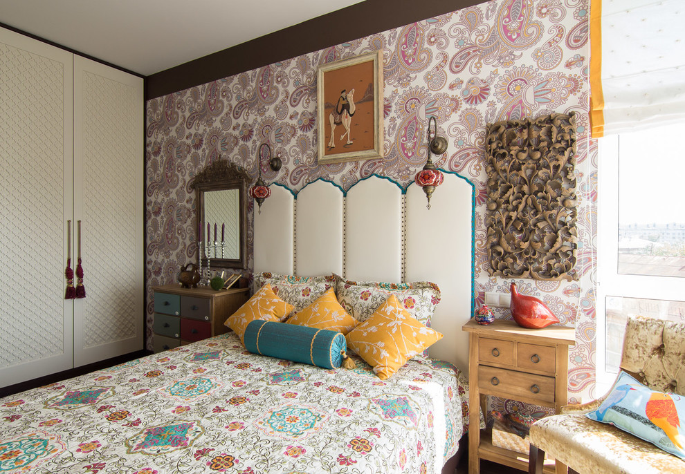 This is an example of a small eclectic bedroom in Other.