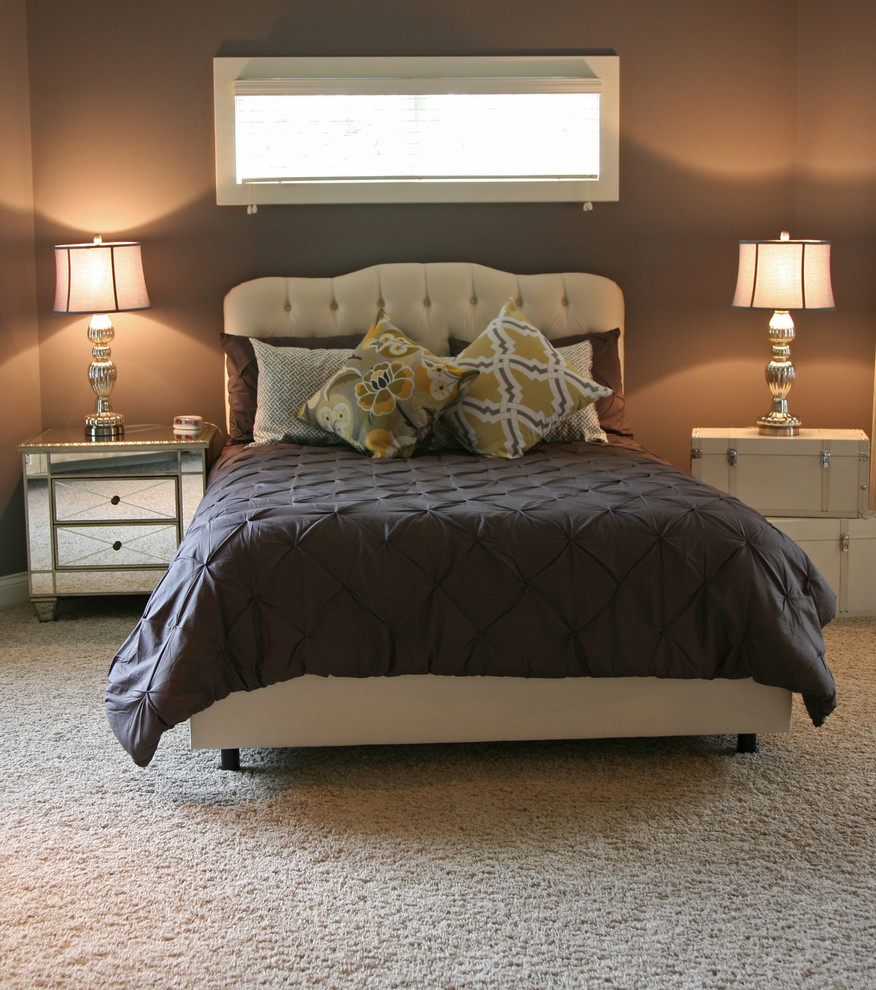 This is an example of a contemporary bedroom in Milwaukee.