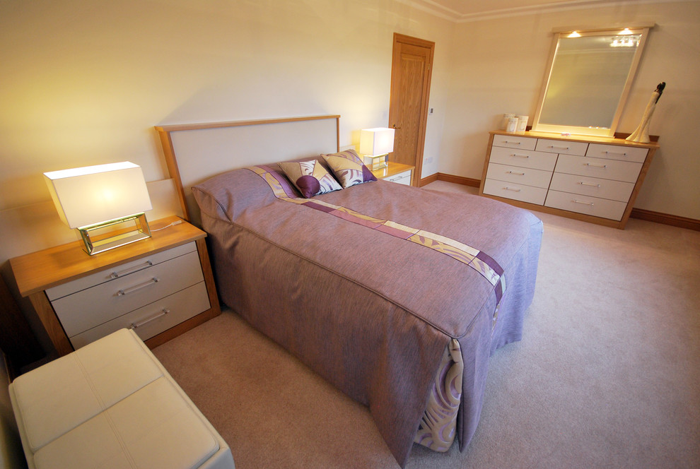 Design ideas for a contemporary bedroom in Manchester.