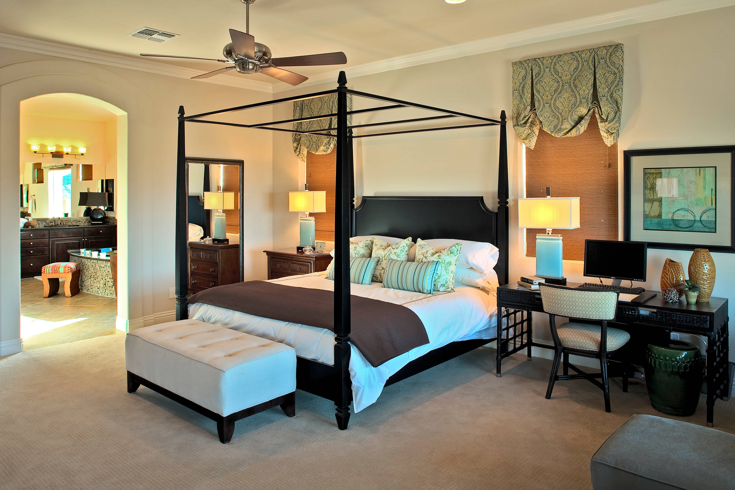 Room with bed and desk discount