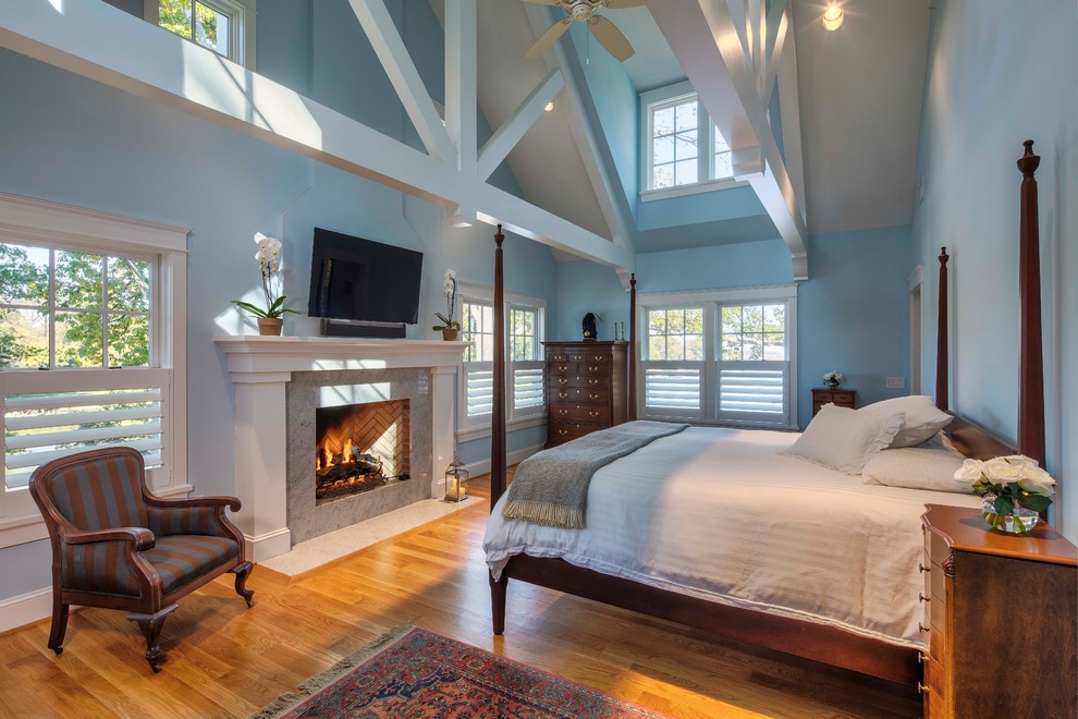Bedroom - farmhouse bedroom idea in Baltimore