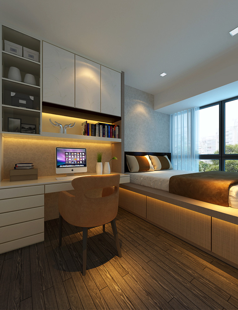 This is an example of a modern bedroom in Singapore.