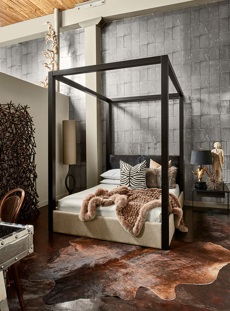Ispirazione per una camera da letto moderna di medie dimensioni