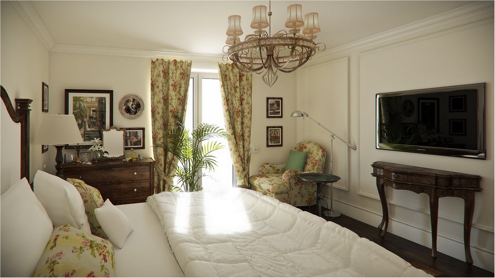 サクラメントにあるトラディショナルスタイルのおしゃれな寝室のレイアウト