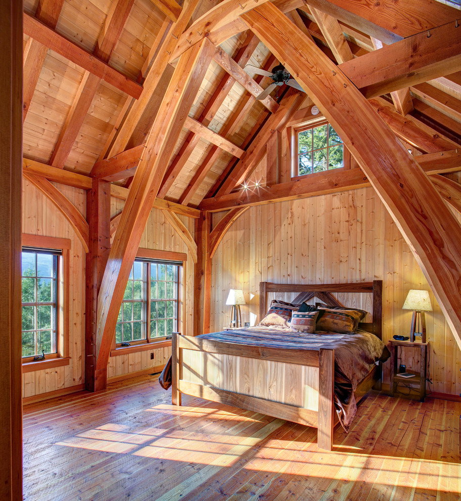Photo of a rustic bedroom in Seattle.