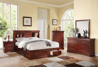  Acme Furniture Louis Philippe III Traditional Wood Sleigh Full  Bed in Cherry : Home & Kitchen