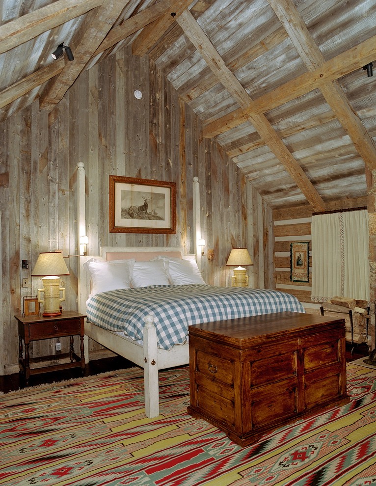 Свежая идея для дизайна: гостевая спальня (комната для гостей) в стиле рустика - отличное фото интерьера