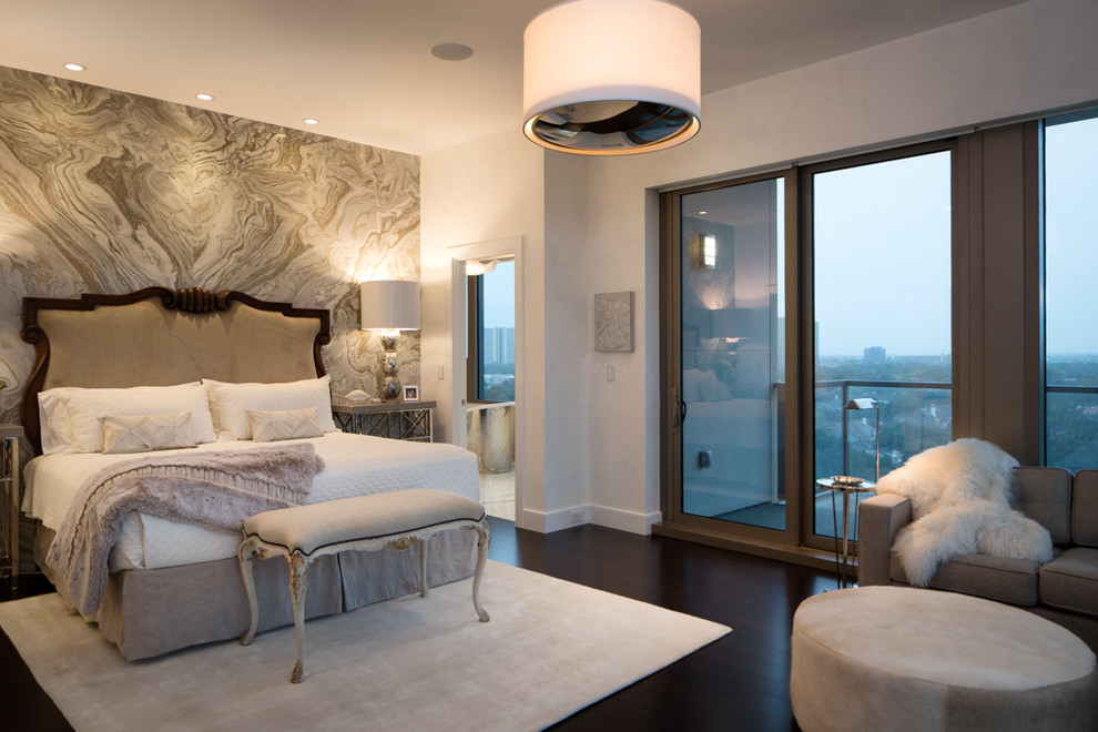 Luxurious High Rise Condo Contemporary Bedroom Houston by