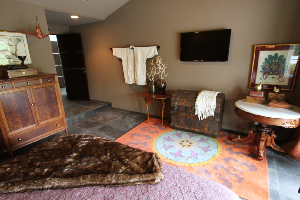 Bedroom - eclectic bedroom idea in Orange County