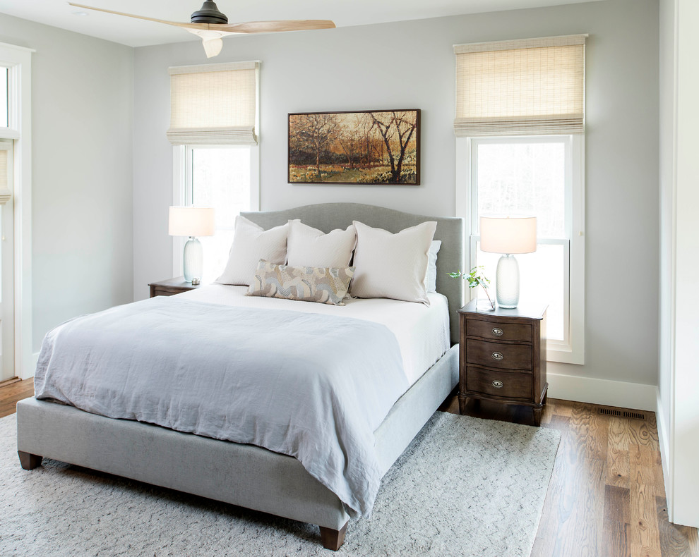 Inspiration for a farmhouse bedroom in Raleigh.