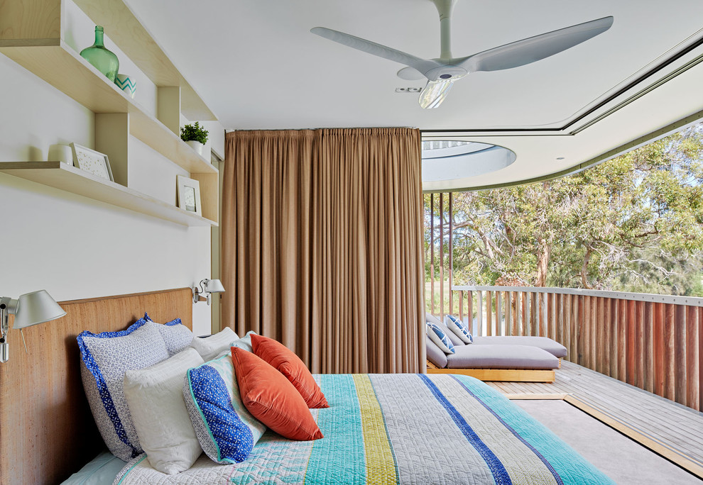 Bedroom - coastal bedroom idea in Melbourne