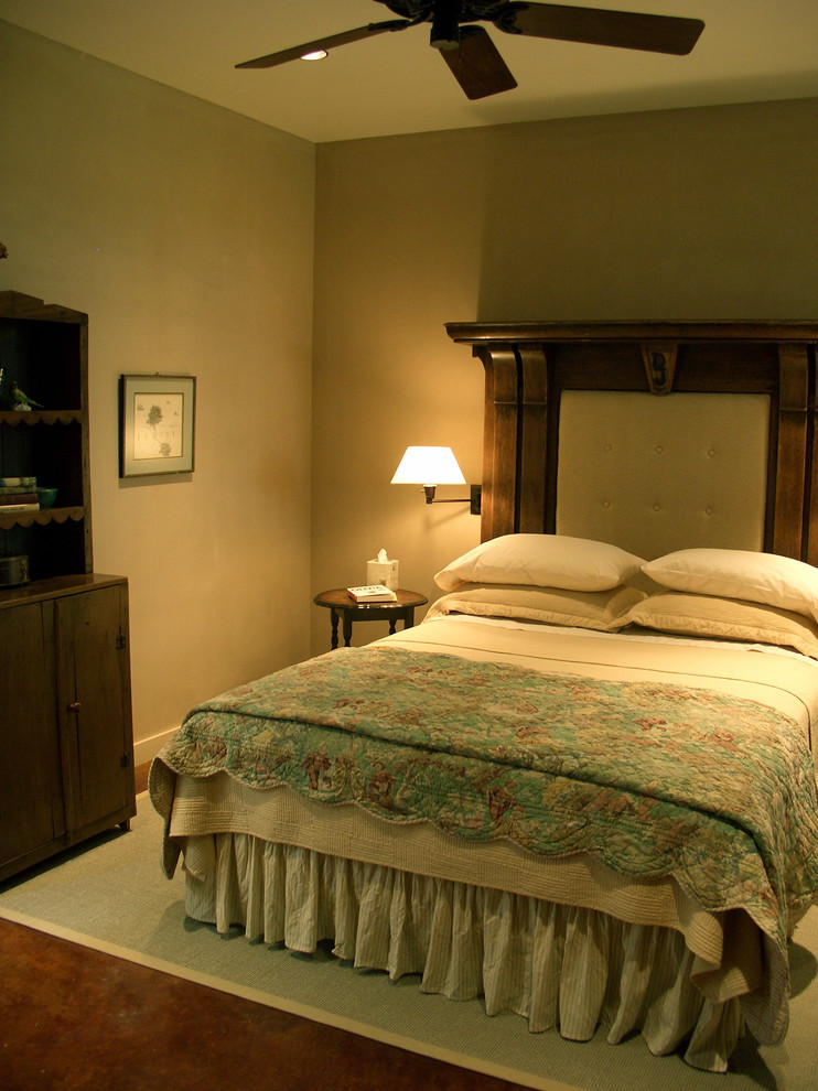This is an example of a rustic bedroom in Houston.