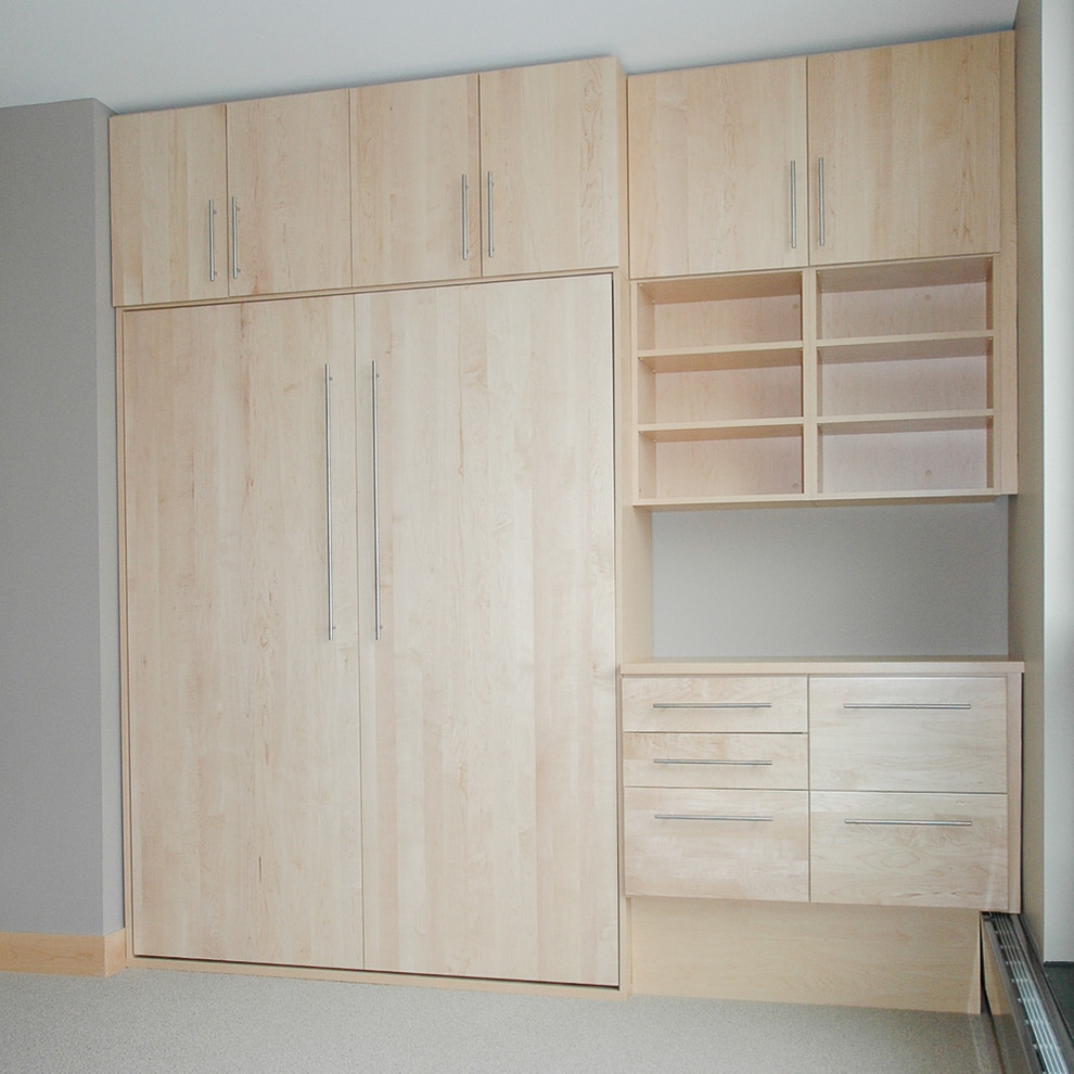 This is an example of a modern bedroom in Minneapolis.