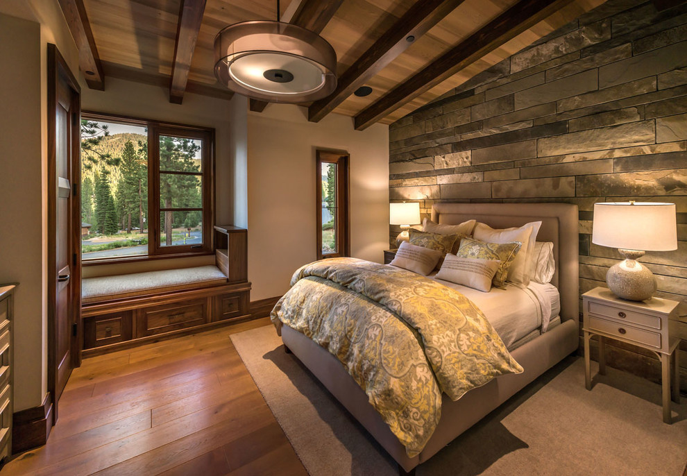 Mountain style bedroom photo in Other
