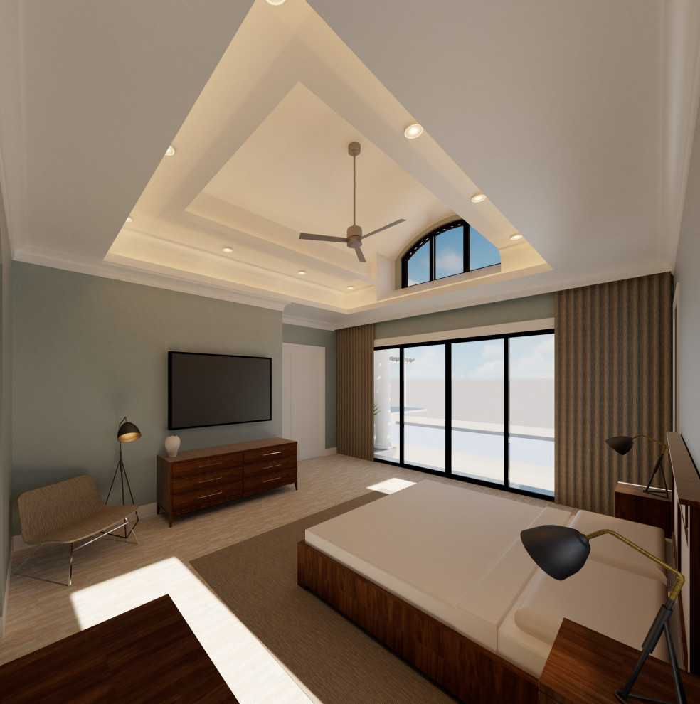 Inspiration for a large traditional master bedroom in Other with a drop ceiling.