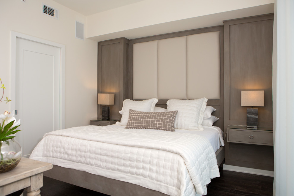 Photo of a small classic master bedroom in Nashville with white walls.