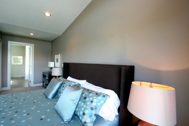 Example of a trendy bedroom design in Calgary