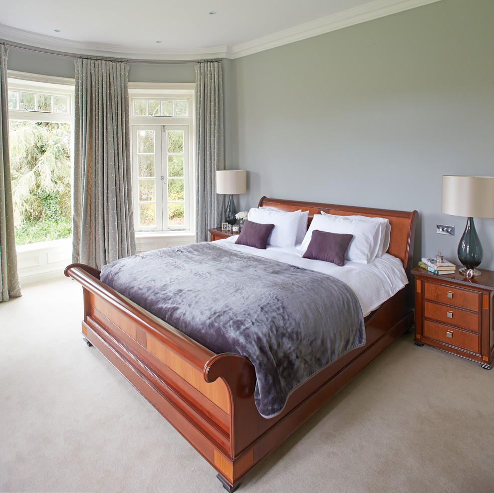 Elegant bedroom photo in Dublin