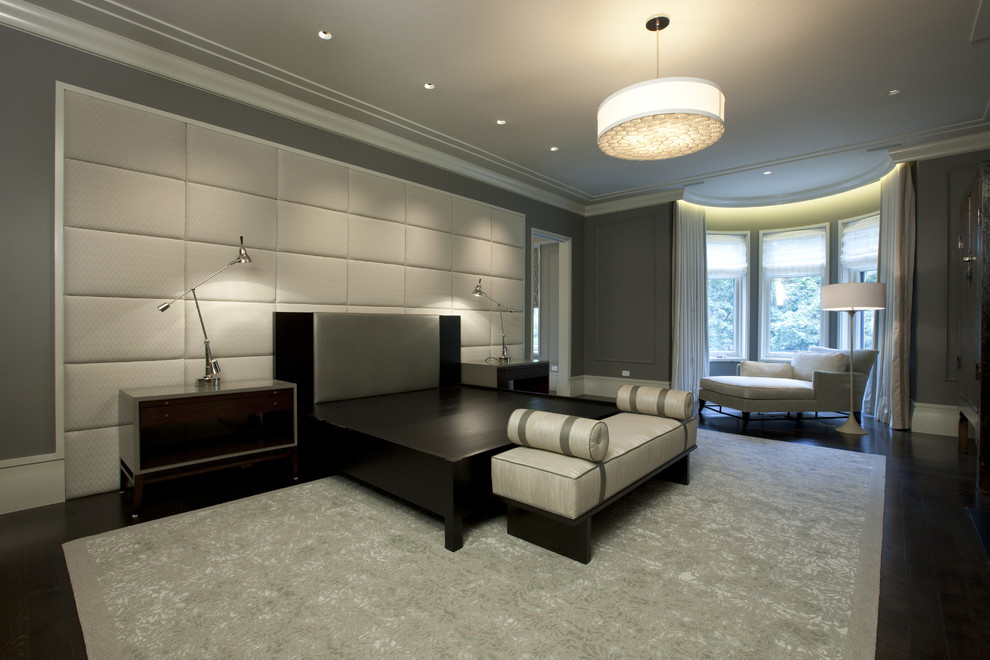 Design ideas for a contemporary bedroom in Chicago.