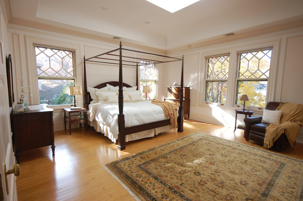 This is an example of a traditional master bedroom in New York.